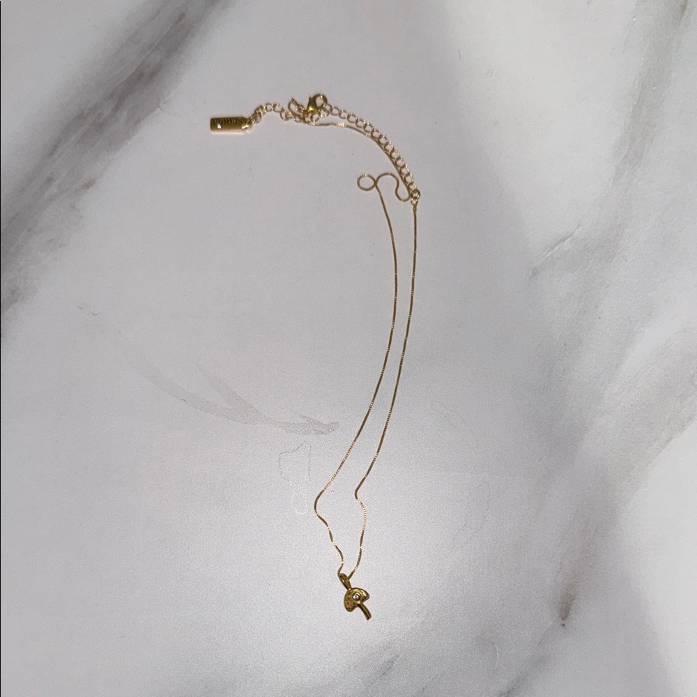 Gold mushroom necklace